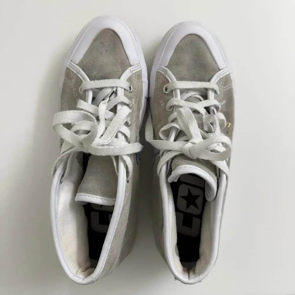 Converse x Alexis Sablone One Star Pro Mid Sneakers Gray Suede Sz 7.5